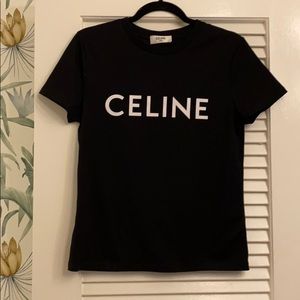 Celine T-shirt logo in Black